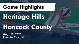 Heritage Hills  vs Hancock County  Game Highlights - Aug. 15, 2023