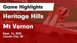 Heritage Hills  vs Mt Vernon Game Highlights - Sept. 16, 2023