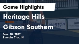 Heritage Hills  vs Gibson Southern  Game Highlights - Jan. 18, 2022