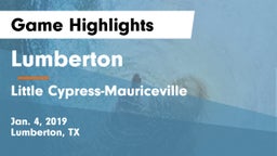 Lumberton  vs Little Cypress-Mauriceville  Game Highlights - Jan. 4, 2019
