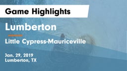 Lumberton  vs Little Cypress-Mauriceville  Game Highlights - Jan. 29, 2019