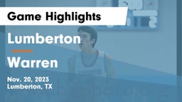 Lumberton  vs Warren  Game Highlights - Nov. 20, 2023