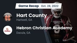 Recap: Hart County  vs. Hebron Christian Academy  2022