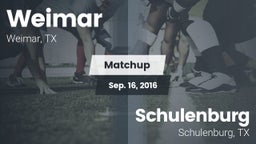 Matchup: Weimar  vs. Schulenburg  2016