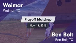 Matchup: Weimar  vs. Ben Bolt  2016