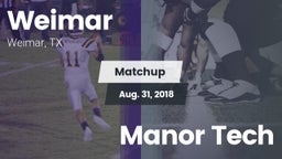 Matchup: Weimar  vs. Manor Tech 2018