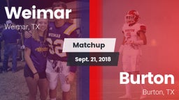 Matchup: Weimar  vs. Burton  2018