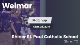 Matchup: Weimar  vs. Shiner St. Paul Catholic School 2018