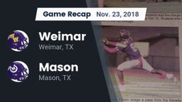 Recap: Weimar  vs. Mason  2018