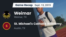 Recap: Weimar  vs. St. Michael's Catholic Academy 2019