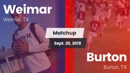 Matchup: Weimar  vs. Burton  2019