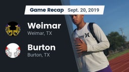 Recap: Weimar  vs. Burton  2019
