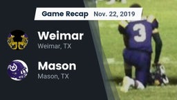 Recap: Weimar  vs. Mason  2019