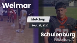 Matchup: Weimar  vs. Schulenburg  2020