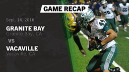 Recap: Granite Bay  vs. Vacaville  2016