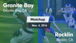 Matchup: Granite Bay High vs. Rocklin  2016