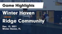 Winter Haven  vs Ridge Community  Game Highlights - Dec. 13, 2021