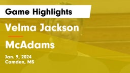 Velma Jackson  vs McAdams  Game Highlights - Jan. 9, 2024