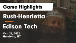 Rush-Henrietta  vs Edison Tech  Game Highlights - Oct. 26, 2022