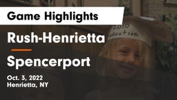 Rush-Henrietta  vs Spencerport  Game Highlights - Oct. 3, 2022