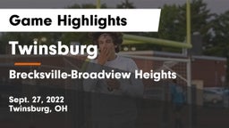 Twinsburg  vs Brecksville-Broadview Heights  Game Highlights - Sept. 27, 2022