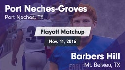 Matchup: Port Neches-Groves vs. Barbers Hill  2016