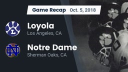 Recap: Loyola  vs. Notre Dame  2018