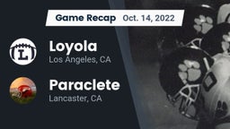 Recap: Loyola  vs. Paraclete  2022