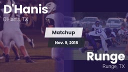Matchup: D'Hanis  vs. Runge  2018