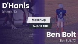 Matchup: D'Hanis  vs. Ben Bolt  2019