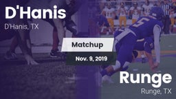 Matchup: D'Hanis  vs. Runge  2019