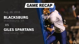 Recap: Blacksburg  vs. Giles  Spartans 2016