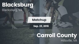 Matchup: Blacksburg High vs. Carroll County  2016