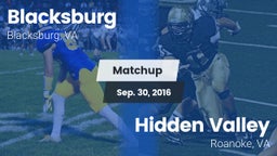 Matchup: Blacksburg High vs. Hidden Valley  2016
