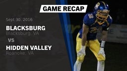 Recap: Blacksburg  vs. Hidden Valley  2016