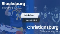 Matchup: Blacksburg High vs. Christiansburg  2016