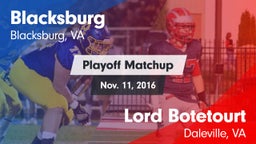Matchup: Blacksburg High vs. Lord Botetourt  2016