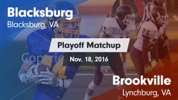 Matchup: Blacksburg High vs. Brookville  2016