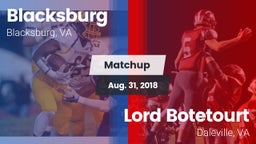 Matchup: Blacksburg High vs. Lord Botetourt  2018