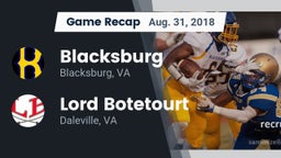Recap: Blacksburg  vs. Lord Botetourt  2018