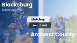 Matchup: Blacksburg High vs. Amherst County  2018