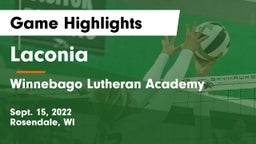 Laconia  vs Winnebago Lutheran Academy  Game Highlights - Sept. 15, 2022