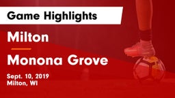Milton  vs Monona Grove  Game Highlights - Sept. 10, 2019