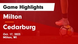 Milton  vs Cedarburg  Game Highlights - Oct. 17, 2023