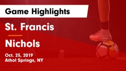 St. Francis  vs Nichols  Game Highlights - Oct. 25, 2019