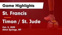 St. Francis  vs Timon / St. Jude Game Highlights - Oct. 5, 2020