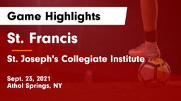 St. Francis  vs St. Joseph's Collegiate Institute Game Highlights - Sept. 23, 2021