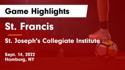 St. Francis  vs St. Joseph's Collegiate Institute Game Highlights - Sept. 14, 2022