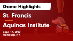 St. Francis  vs Aquinas Institute  Game Highlights - Sept. 17, 2022