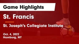 St. Francis  vs St. Joseph's Collegiate Institute Game Highlights - Oct. 4, 2022